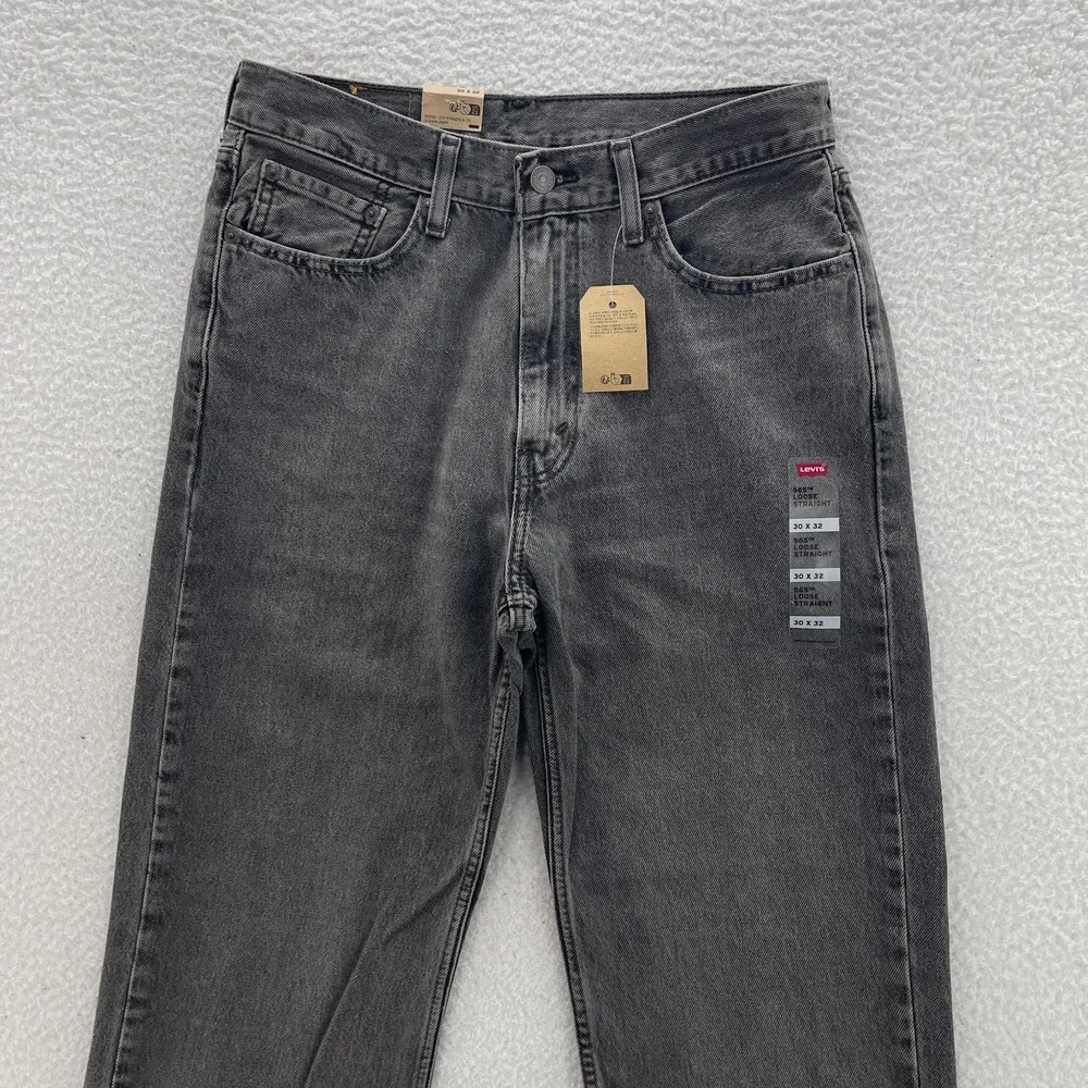 Levis Jeans Mens 30x32 Gray 565 Loose Straight Denim Y2K Grunge Skate Baggy 90s